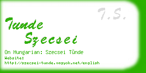 tunde szecsei business card